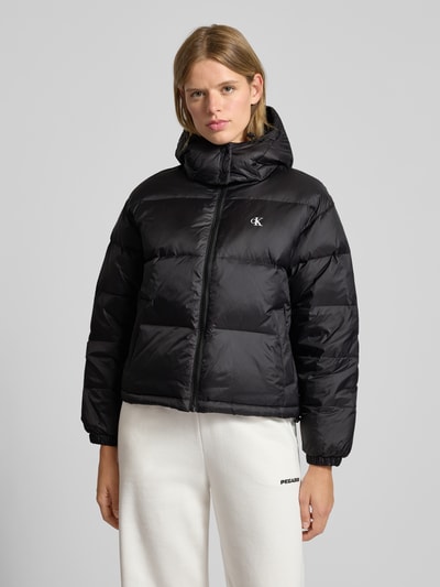 Calvin Klein Jeans Kurtka pikowana o kroju regular fit z nadrukiem logo model ‘Midweight’ Czarny 4