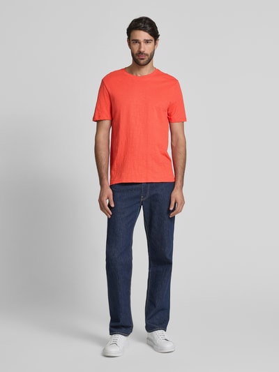 MCNEAL T-shirt met geribde ronde hals Lichtrood - 1