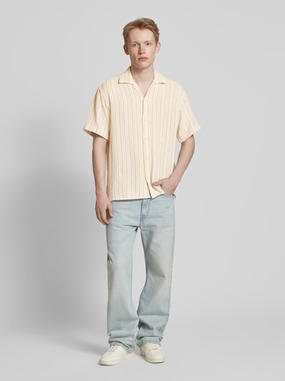 Jack & Jones Regular fit vrijetijdsoverhemd met resortkraag, model 'COBA' Abrikoos - 1