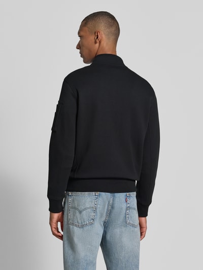 Mannelijk model draagt zwarte regular fit sweatjack van katoenmix, Polo Ralph Lauren Heren, volledige rugaanzicht.