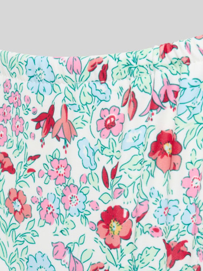 Produktfoto, Bikini-Slip mit seitlicher Schnürung Modell 'BAOMI' von Pieces, Damen, Optik:Allover-Muster, rote und blaue Blumen, glatte Textur