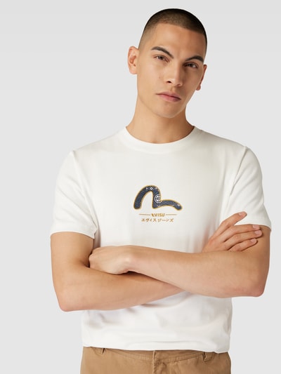 Evisu T-Shirt mit Label-Stitching Offwhite 3