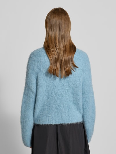 Someday Gebreid jack met knoopsluiting, model 'Tamanah' IJsblauw - 5