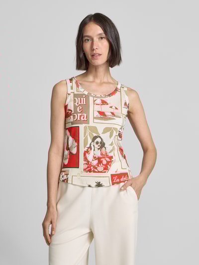 monari Top mit Motiv-Prints Hellrot 4