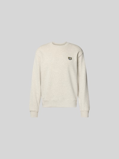 Produktfoto, Sweatshirt aus reiner Baumwolle von Kenzo in Beige mit Rundhalsausschnitt, lockerem Schnitt, Label-Patch und elastischen Abschlüssen.