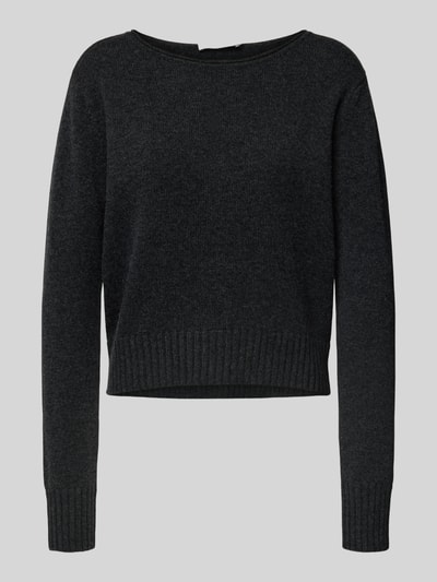 0039 Italy Strickpullover aus Kaschmir-Mix mit Rundhalsausschnitt Anthrazit 2