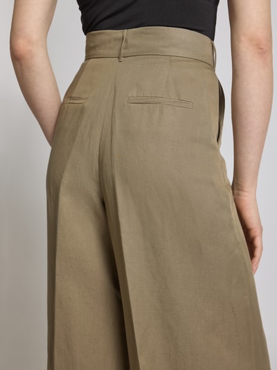 Ivy Oak Spodnie materiałowe z szeroką nogawką w kant model ‘PIERA ANN’ Khaki 3