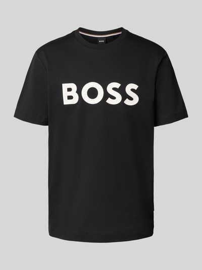 BOSS T-shirt o kroju regular fit z czystej bawełny Czarny 2