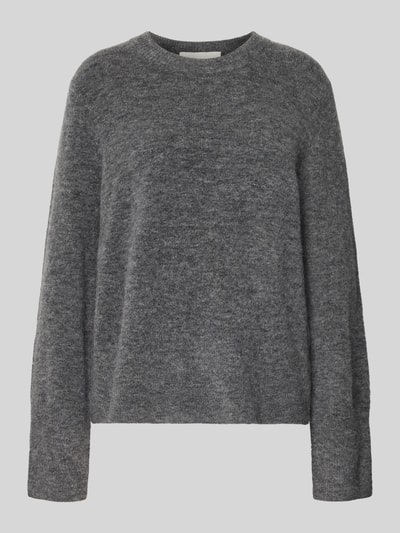 Produktfoto, Strickpullover aus Woll-Mix mit Rundhalsausschnitt von Closed, Melange-Optik in Grau, Relaxed Fit, weiche Textur