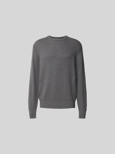 Produktfoto, Pullover in Strick-Optik von ANNARR in Grau aus Reine Baumwolle, Relaxed-Fit, Rundhalsausschnitt, elastische Abschlüsse.