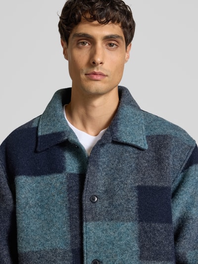 Forét Jacke aus Wolle mit Umlegekragen Blau 3