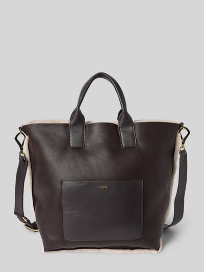 Abro Shopper mit Logo-Print Modell 'Raquel' Dunkelbraun 2