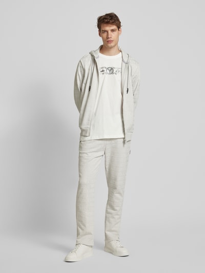 CARLO COLUCCI Straight Leg Sweatpants mit Label-Muster Hellgrau 1