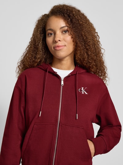 Calvin Klein Jeans Sweatjack met labelprint Bordeaux - 3