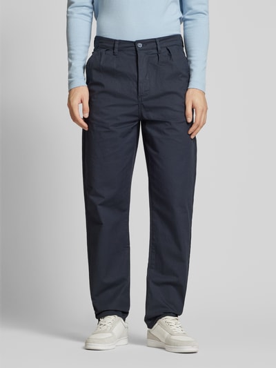 Lindbergh Tapered Fit Bundfaltenhose mit Gürtelschlaufen Dunkelblau 4