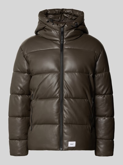 khujo Kurtka pikowana o kroju regular fit z naszywką z logo model ‘Coen’ Khaki 2