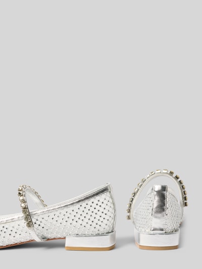 ALMA EN PENA Czółenka z obszyciem kamieniami stras Srebrny 2