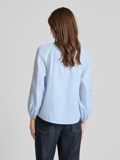 Emily Van den Bergh Blusenshirt mit Tunikakragen Hellblau 5