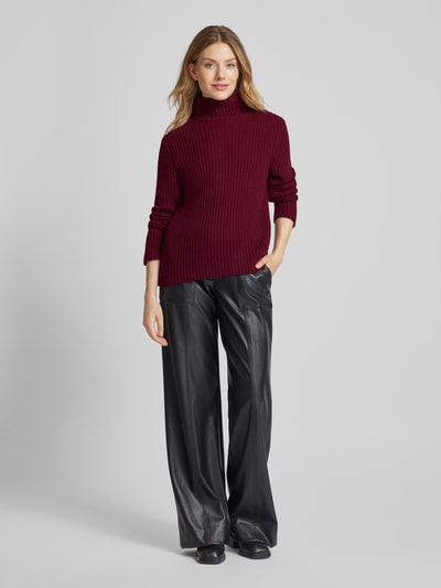 (The Mercer) N.Y. Gebreide pullover van kasjmier met opstaande kraag Bordeaux - 1