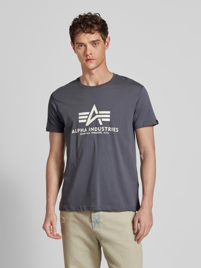 Alpha Industries T-shirt met labelprint Donkergrijs - 4