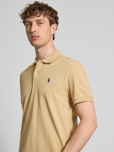 Polo Ralph Lauren Tailored Fit Poloshirt mit Logo-Stitching Camel 3