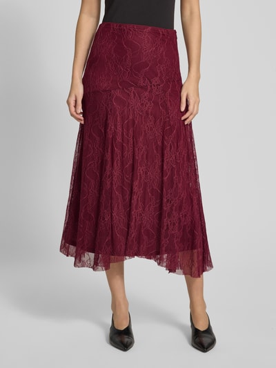 Rich & Royal Midirock aus Spitze mit seitlichem Reißverschluss Bordeaux 4