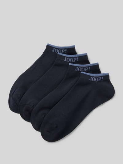 JOOP! Collection Sneakersokken met labeldetail in een set van 4 paar Marineblauw - 1