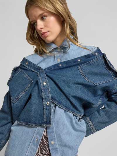 Closed Hemdbluse in Denim-Optik Hellblau 3