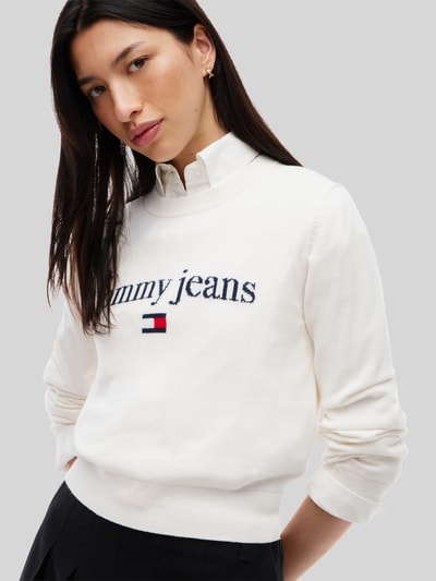 Tommy Jeans Regular Fit Pullover aus Baumwoll-Mix Weiss 3