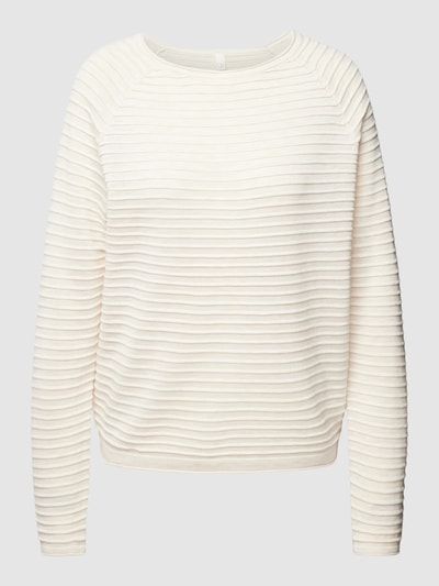 QS Strickpullover mit Strukturmuster Modell 'Rinde' Offwhite 2
