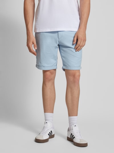 Jack & Jones Bermudy o kroju regular fit z fakturowanym wzorem model ‘FURY’ Jasnoniebieski 4