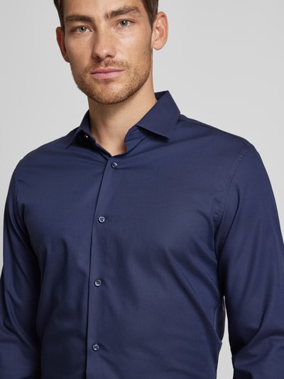 Jack & Jones Premium Slim fit vrijetijdsoverhemd met kentkraag, model 'PARKER' Marineblauw - 3