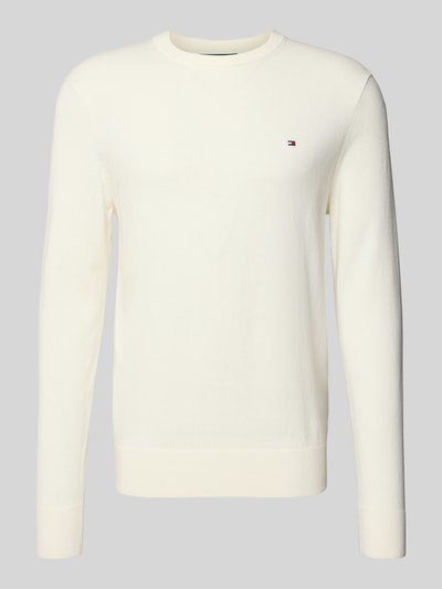 Tommy Hilfiger Regular Fit Strickpullover aus Baumwoll-Kaschmir-Mix Offwhite 2