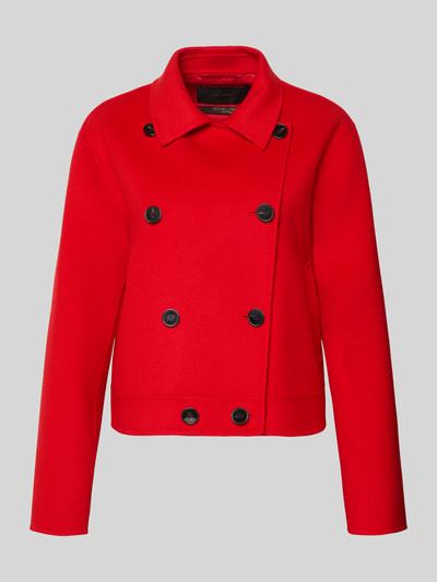 Produktfoto, Regular Fit Jacke mit Umlegekragen von Windsor in leuchtendem Rot mit doppelter Knopfleiste und Eingrifftaschen, glatte Textur