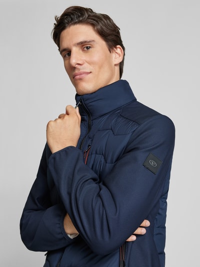 Tom Tailor Regular fit gewatteerd jack met structuurmix Marineblauw - 3