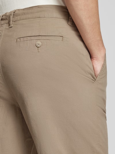 Lindbergh Tapered Fit Bundfaltenhose mit Gürtelschlaufen Beige 3