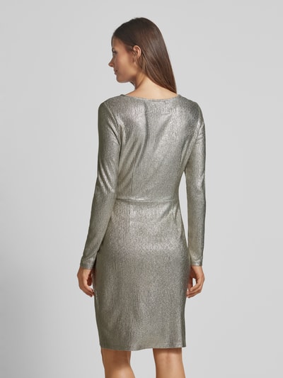 Oui Knielanges Kleid mit Rundhalsausschnitt Silber 5