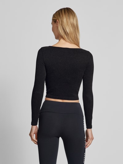 Guess Activewear Cropped Longsleeve mit V-Ausschnitt Black 5