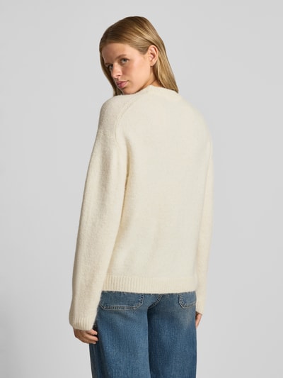 Gina Tricot relaxed fit gebreide pullover met lanawol-aandeel Ecru - 5