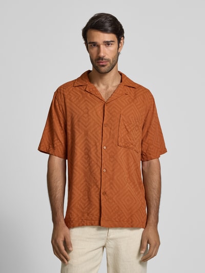 Strellson Regular fit vrijetijdsoverhemd van een mix van viscose en katoen, model 'CISCO' Terracotta - 4
