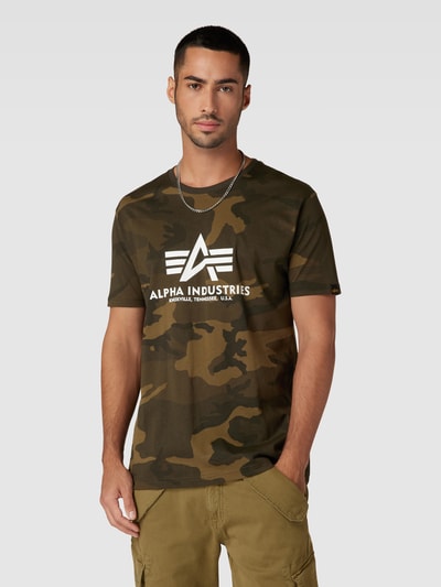 Alpha Industries T-Shirt mit Allover-Muster Modell 'BASIC' Oliv 4
