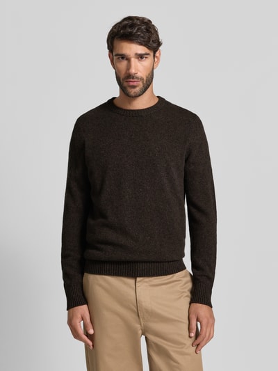 Marc O'Polo Regular fit gebreide pullover van wolmix Donkerbruin - 4