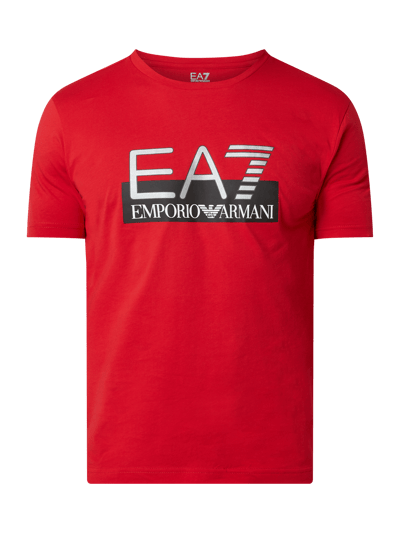 EA7 Emporio Armani T-Shirt mit Logo-Print Rot 2