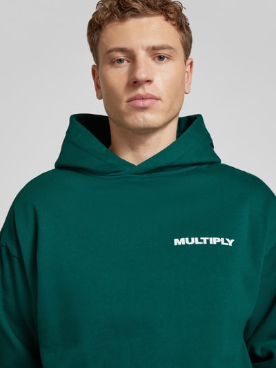 Multiply Apparel Oversized hoodie met labelprint Donkergroen - 3