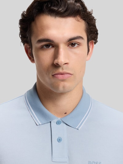 BOSS Orange Relaxed Fit Poloshirt aus reiner Baumwolle Modell 'PEOXFORDNEW' Hellblau 3