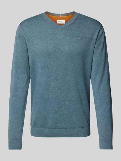 Tom Tailor Regular Fit Strickpullover aus reiner Baumwolle Jeansblau 1