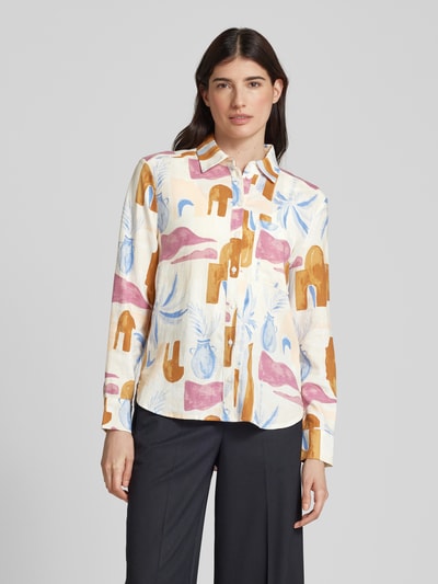 Christian Berg Woman Selection Regular Fit Leinenhemdbluse mit Brusttasche Sand 4