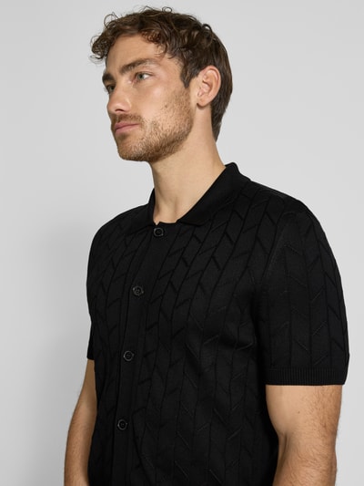 JOOP! Collection Gebreid jack met 1/2-mouwen, model 'Kenoro' Zwart - 3