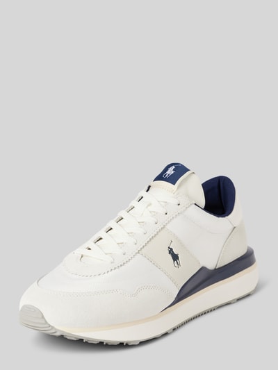 Polo Ralph Lauren Leren sneakers met logostitching, model 'TRAIN' Wit - 1