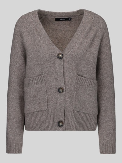 VERO MODA Oversized Strickjacke mit Woll-Anteil Modell 'BOOM' Sand Melange 2
